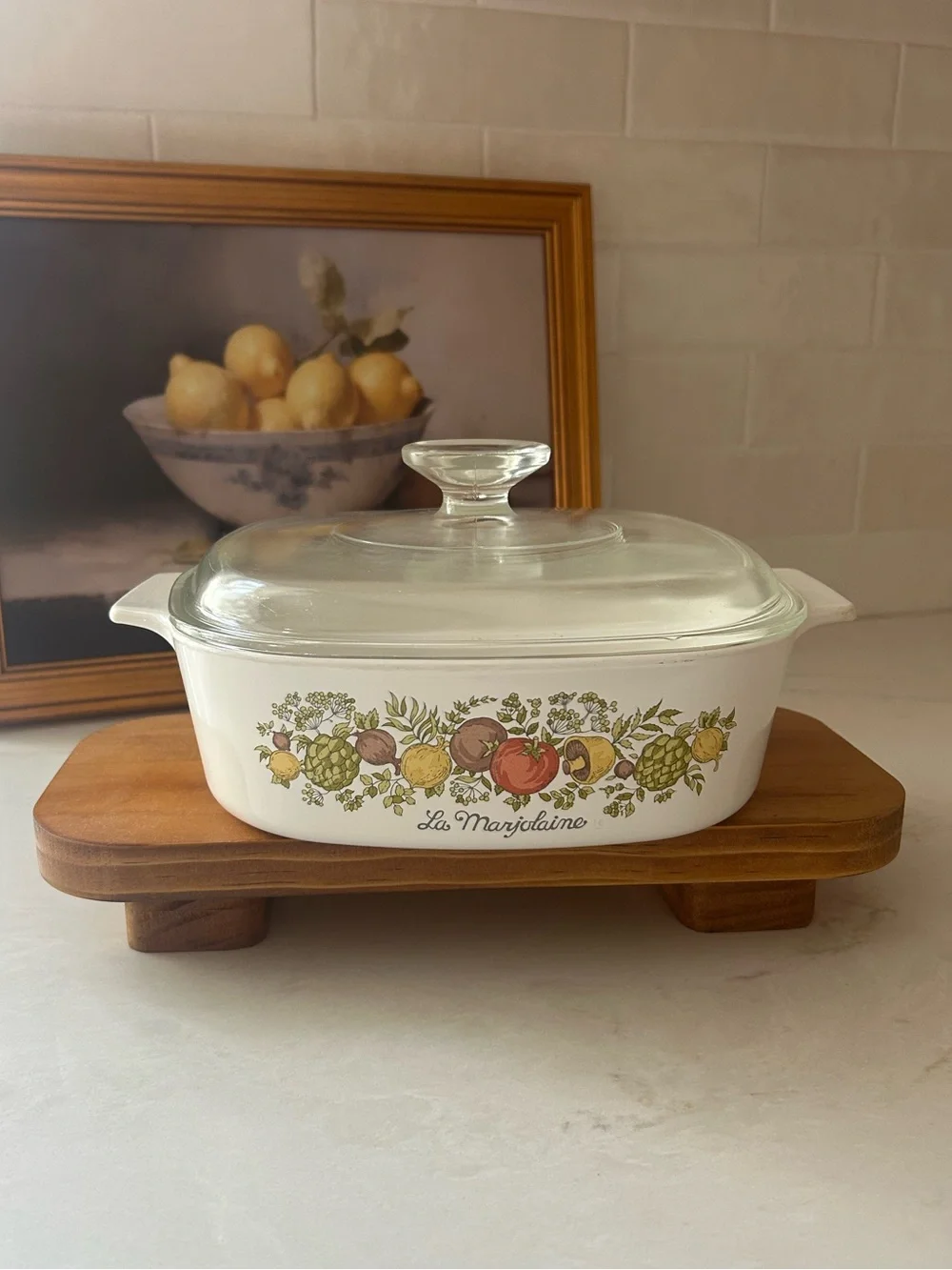 Vintage Corning Ware Spice of Life La Marjolaine A-2-B 2 Qt w/ Pyrex Lid